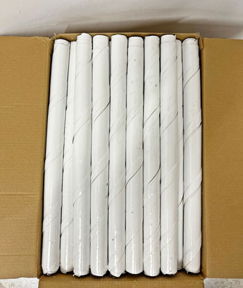 Image of 100 White Spiral Tree Guards - 60cm x 38mm