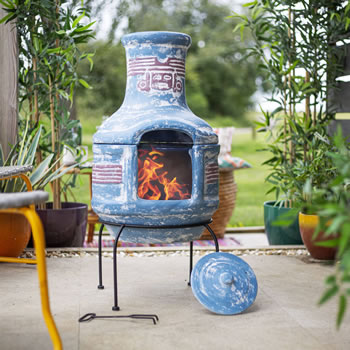Image of Yaku Two Piece Clay Chiminea And Grill