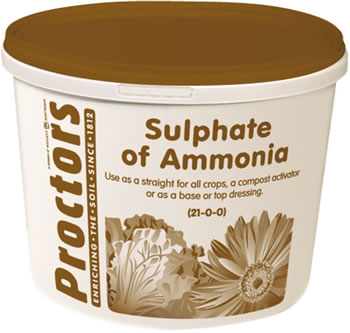 Image of 5kg tub of Proctors sulphate of Ammonia general garden fertiliser soil improver
