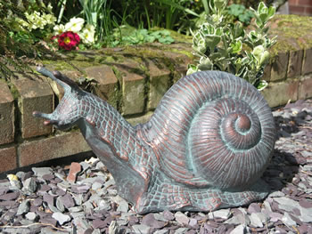 Image of Giant Garden Snail Ornament in Bronze Finish