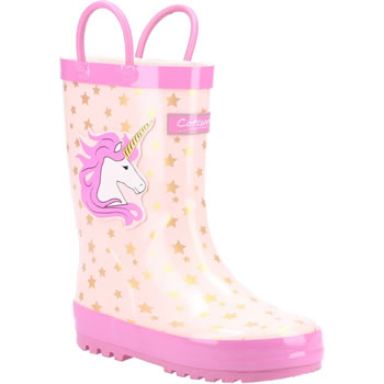 Image of Cotswold Puddle Kids' Wellington Boots in Unicorn Print