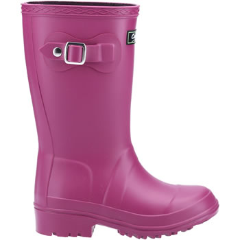 Image of Cotswold Buckingham Tall Girls Wellington Boot in Berry