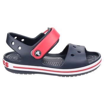 Image of Crocs Crocband Kids' Sandals in Navy, Red and White