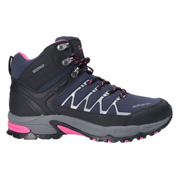 Image of Cotswold Abbeydale Mid Boots in Navy, Black and Fuchsia