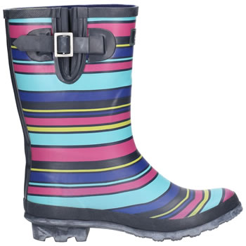 Image of Cotswold Paxford Women's Wellington Boots in Multicoloured Stripes