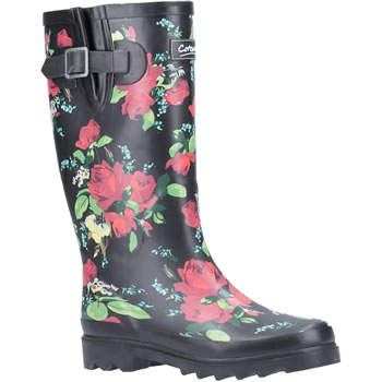 Image of Cotswold Tall Wellington Boot in Red Blossom