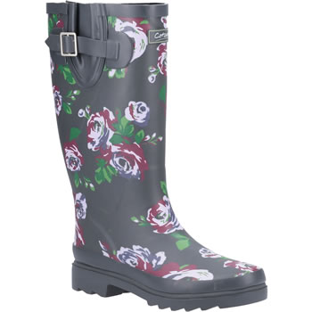 Image of Cotswold Tall Wellington Boot in Purple Blossom