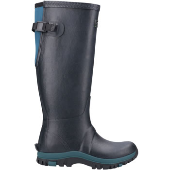 Image of Cotswold Realm Ladies Wellington Boots in Navy/Teal