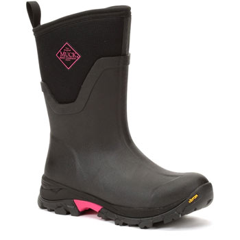 Image of Muck Boots Arctic Ice Mid - Black/Hot Pink - UK 3