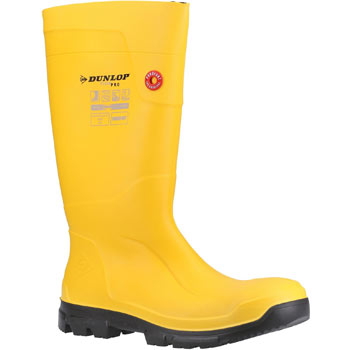 Image of Dunlop Yellow/Black Purofort FieldPRO Wellingtons