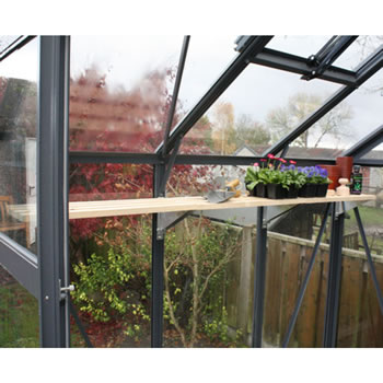 Image of Modular Greenhouse Shelving with Timber Slats