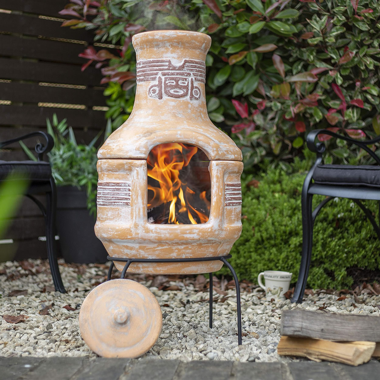Oxford Barbecues Maisemore Clay Chiminea With BBQ Grill
