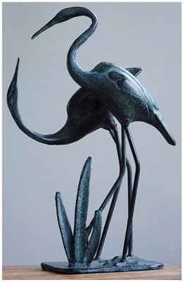 Image of Cranes in Love Garden Statue - Cast Iron with Aged Bronze Finish