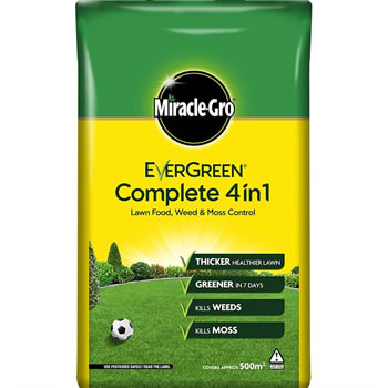 Image of Miracle-Gro Evergreen Complete 4 in 1 Lawn Feed, Weed & Moss Watersmart 500m2 (119487)