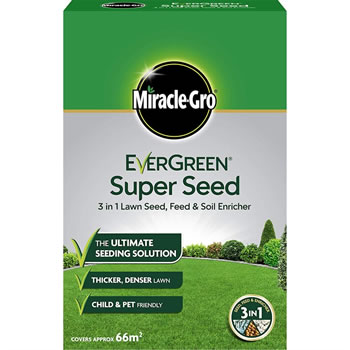 Image of Miracle-Gro Evergreen Super Grass Seed 3 in 1 Lawn Seed, Feed & Soil Enricher 66m2 (119668)