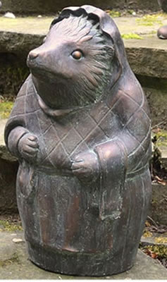 Image of Sculpture of Mrs Tiggy Winkle - Aged Verde Finish
