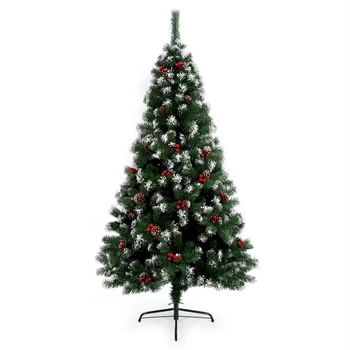 Image of Premier 1.5m Snow Tipped Berry and Cone Christmas Tree (TR500ST)