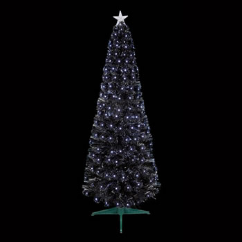 Image of Premier 1.8m Black Slim Christmas Tree With White LEDs (FT183126)