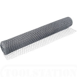 Small Image of 25m long, 90cm Tall Roll of Galvanised Chicken Wire Mesh - 50mm Mesh Size