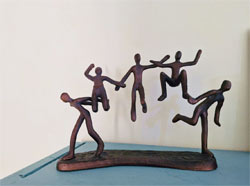 Extra image of Jump for Joy! Ornament Hand Cast in Aluminium with Antique Bronze Finish
