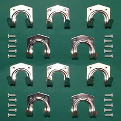 Small Image of 10 x Double Metal Storage Wall Shed Hooks with Screws For Hanging Tools