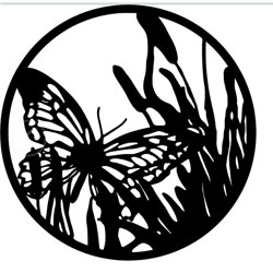 Extra image of Black Butterfly Steel Garden Screen - 45 cm dia.