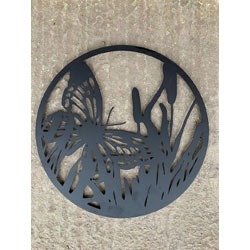 Extra image of Black Butterfly Steel Garden Screen - 45 cm dia.