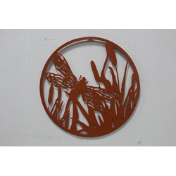 Extra image of Dragonfly Copper Finish Steel Garden Screen - 50cm dia.