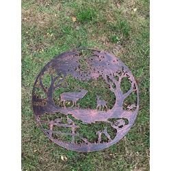 Extra image of Woodlands Wild Animal Garden Wall Art in Copper Finish - 60cm dia.