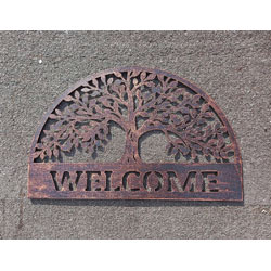 Extra image of Welcome Sign With Al Tree Of Life And A Copper Finish - 60cm Diameter