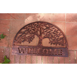 Extra image of Welcome Sign With Al Tree Of Life And A Copper Finish - 60cm Diameter