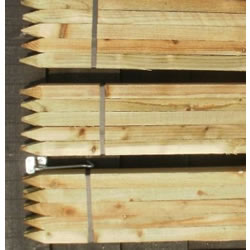 Small Image of 10 x 1.35m tall x 35mm square wooden pressure treated garden stakes