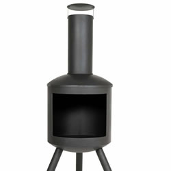 Extra image of Barola Black Steel Chiminea Patio Heater