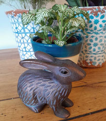 Extra image of Baby Rabbit Sculpture in Bronze effect Aluminium
