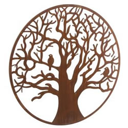 Small Image of Wonderful Rustic Round Steel Garden Metal Tree Screen wall art 1m diameter - ideal as a screen or wall mounting and climbing plants!