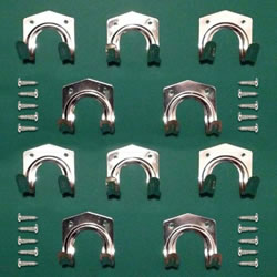 Extra image of 20 x Double Metal Storage Wall Shed Hooks with Screws For Hanging Tools