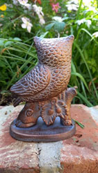 Extra image of Small Owl on Oak Branch Figurine