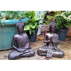 Image of 2 Mystic Thai Cold Cast Bronze Buddhas