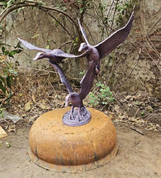 Extra image of Set of 3 Flying Ducks Garden Sculpture