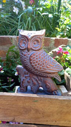 Extra image of Small Owl on Oak Branch Figurine