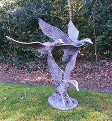 Extra image of Set of 3 Flying Ducks Garden Sculpture