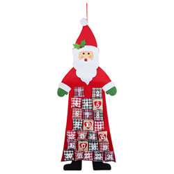 Small Image of Large Fabric Father Christmas Shaped Advent Calendar