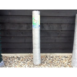 Small Image of 25m Long, 120cm Tall Roll of Galvanised Chicken Wire Mesh - 25mm Mesh Size