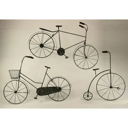 Extra image of Fantastic large (1m long) metal gents retro bicycle metal wall art plaque