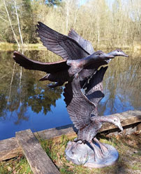 Extra image of Set of 3 Flying Ducks Garden Sculpture