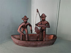 Extra image of Gone Fishing! Ornament Hand Cast in Aluminium with Antique Bronze Finish