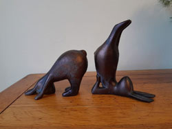 Extra image of Pair of Yoga Bunnies Sculptures