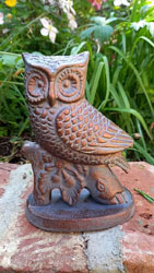 Image of Small Owl on Oak Branch Figurine