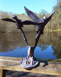 Extra image of Set of 3 Flying Ducks Garden Sculpture