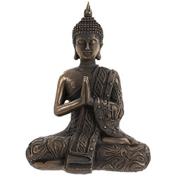 Small Image of Mystic Thai Style Cold Cast Bronze Buddha in Lotus Position - 19cm Tall